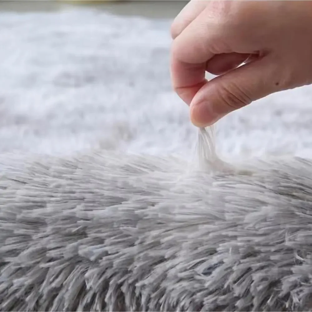 Gray Fur Rug 2x3 Rug Faux Sheepskin Rug Fluffy Super Soft Small Rug for Bedroom